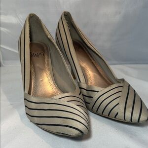 Impo Women's Tan and Black Striped Heels